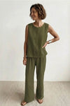 Lennox | Women's Sleeveless Tank Top with Matching Wide-Leg Trousers