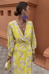 Zinnia | Women's Wedding Guest Dress with Lace Detail and Floral Design