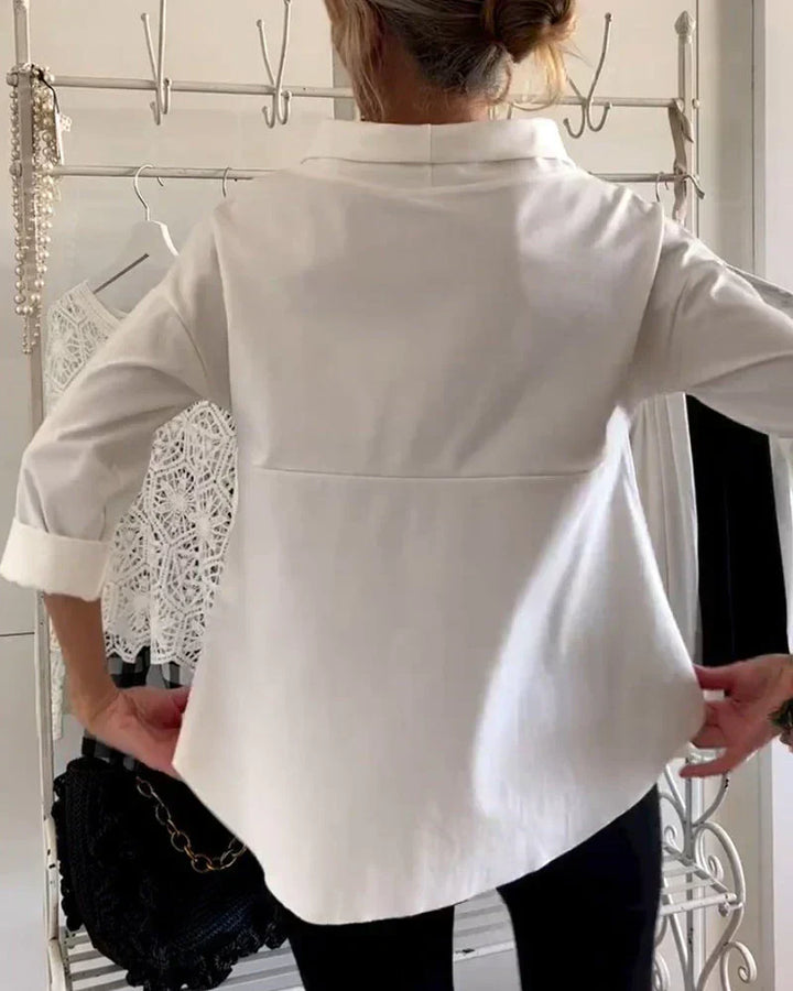 Evelyn | Bateau Neck Top with 3/4 Sleeves and Relaxed Fit