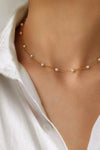 Lustra | Gold Pearl Pendant Necklace