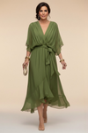 Penelope | Women's V-Neck Wrap Midi Dress