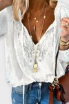 Rosalynn | Women's V-Neck Long Sleeve Lace Blouse