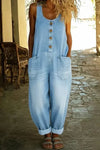 Willow | Women's Denim Overalls Loose Fit Sleeveless Jumpsuit