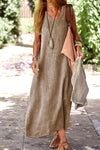 Seraphine | Women's V-Neck Sleeveless Midi Dress