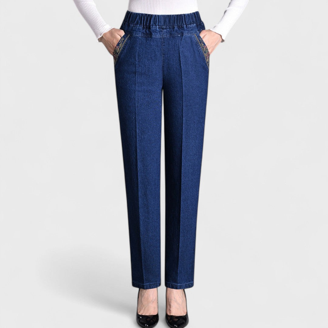 Leighton | Stretch Jeans with Side Pockets and Elastic Waistband