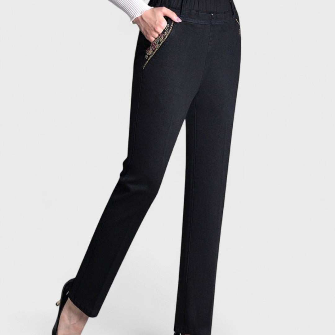 Leighton | Stretch Jeans with Side Pockets and Elastic Waistband