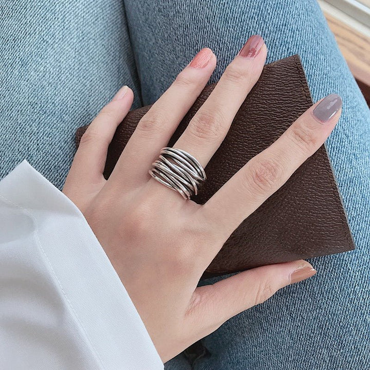 Sylvian | Adjustable Layered Ring in Sterling Silver