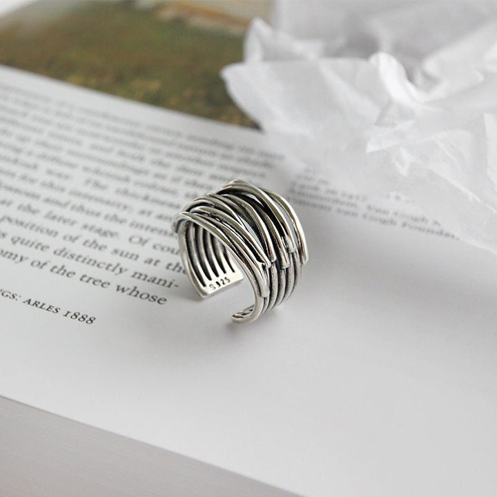 Sylvian | Adjustable Layered Ring in Sterling Silver