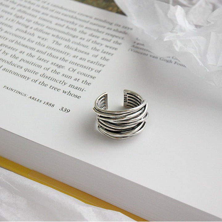 Sylvian | Adjustable Layered Ring in Sterling Silver