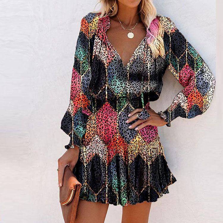 Tara | Floral Mini Dress with Long Sleeves for Women