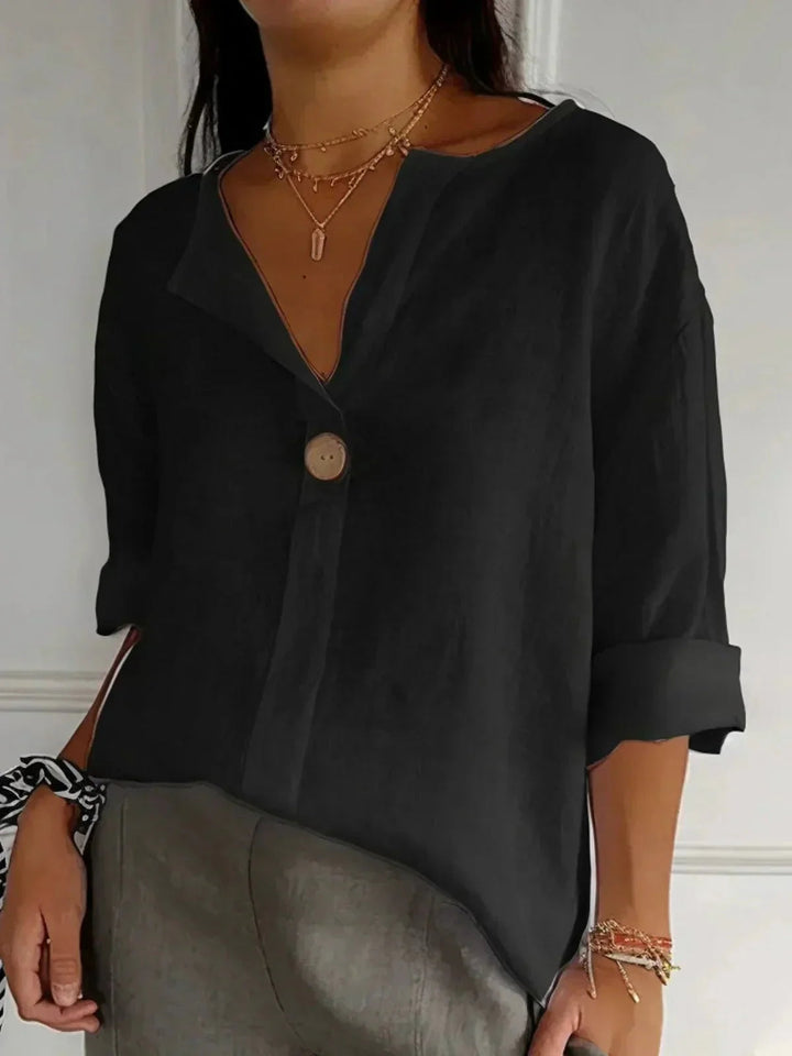 Sadie | Casual Linen V-Neck Blouse for Women