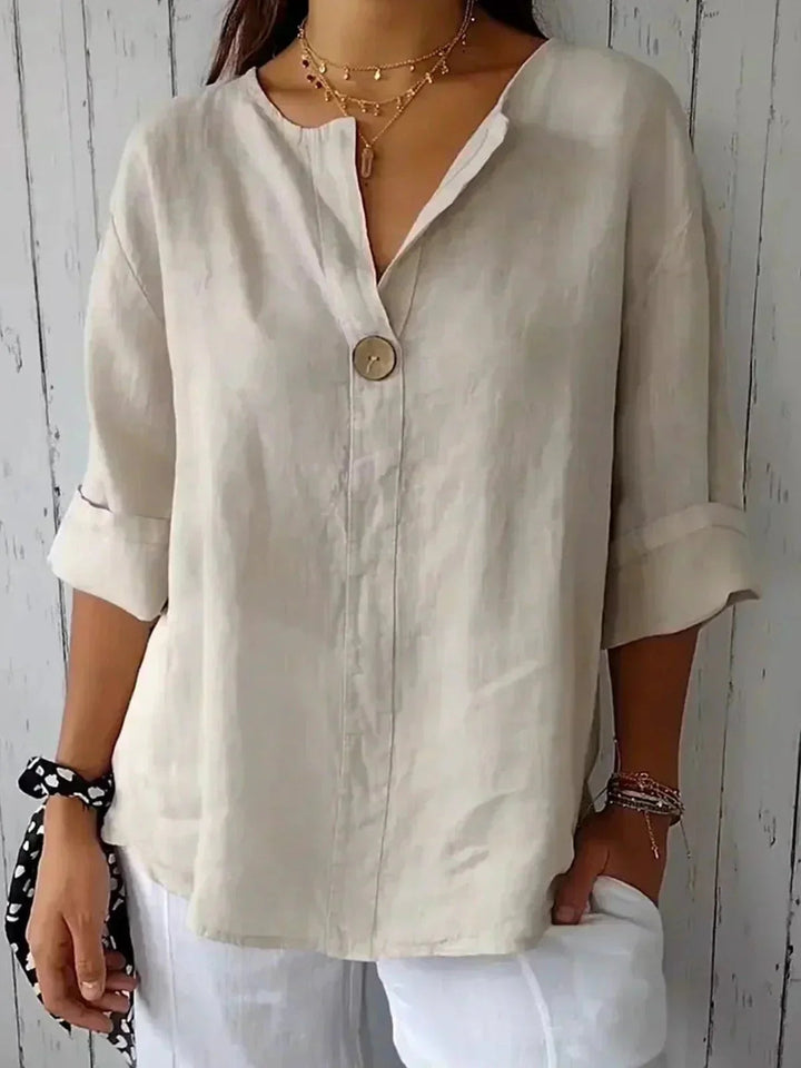 Sadie | Casual Linen V-Neck Blouse for Women